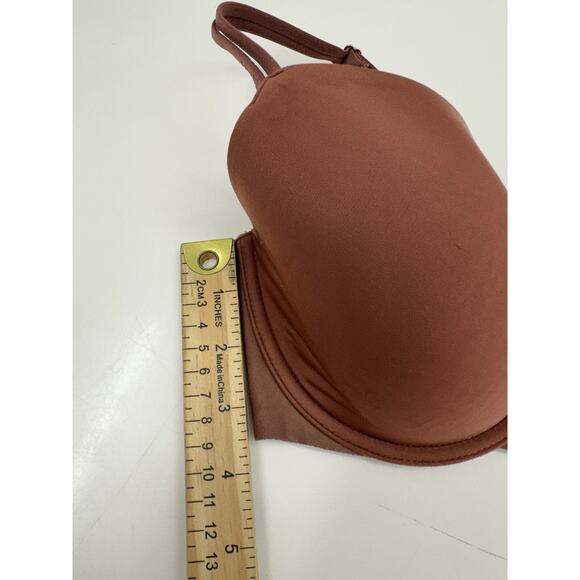Victorias Secret Womens Bra Size 32DD Lined Demi Brown Adjustable Gold V - Picture 11 of 12